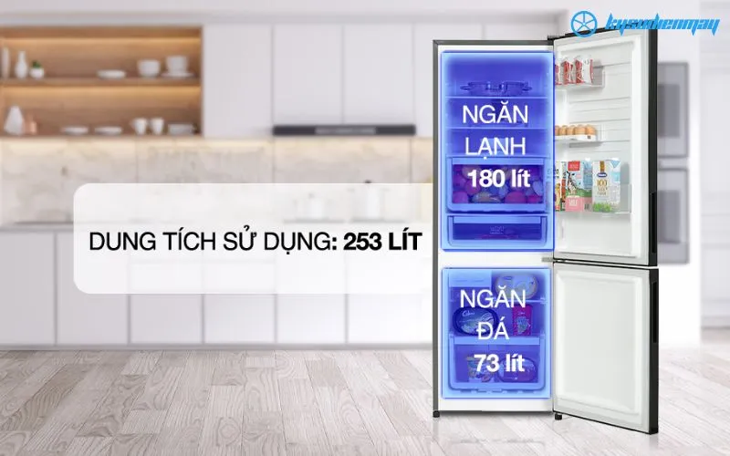 Dung tích tủ lạnh electrolux